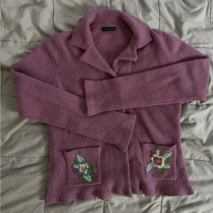 Anthropologie pink cardigan small